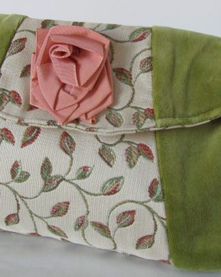 Velvet Clutch Rose Bag