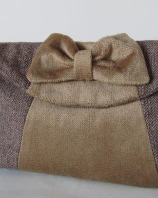 Brown Bow Clutch Bag