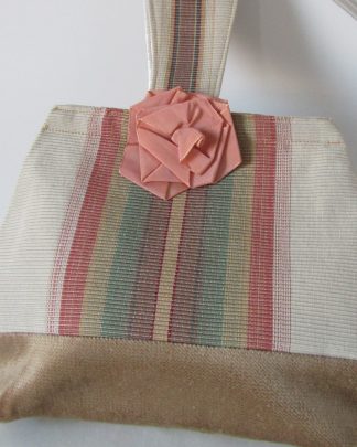 Pink Rosette Centre Handle Bag