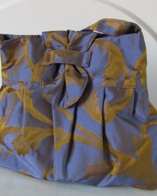 Blue/Yellow Silk Pouch Bag