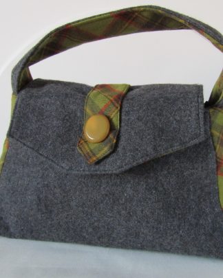 Grey and Tartan Wool Bag