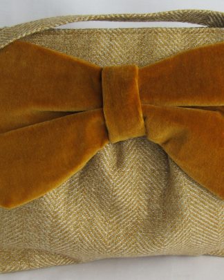 Gold Velvet Bow Bag
