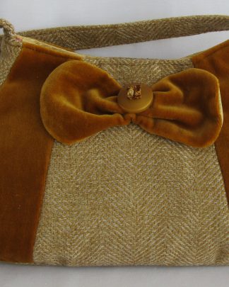 Gold velvet Panelled Bag