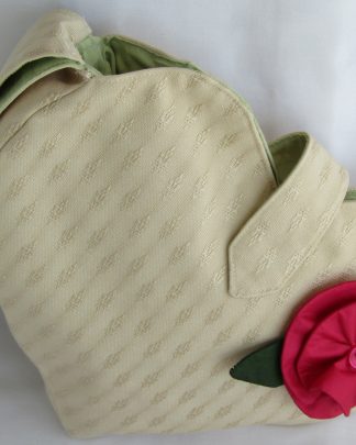 Pink Flower Heart Bag